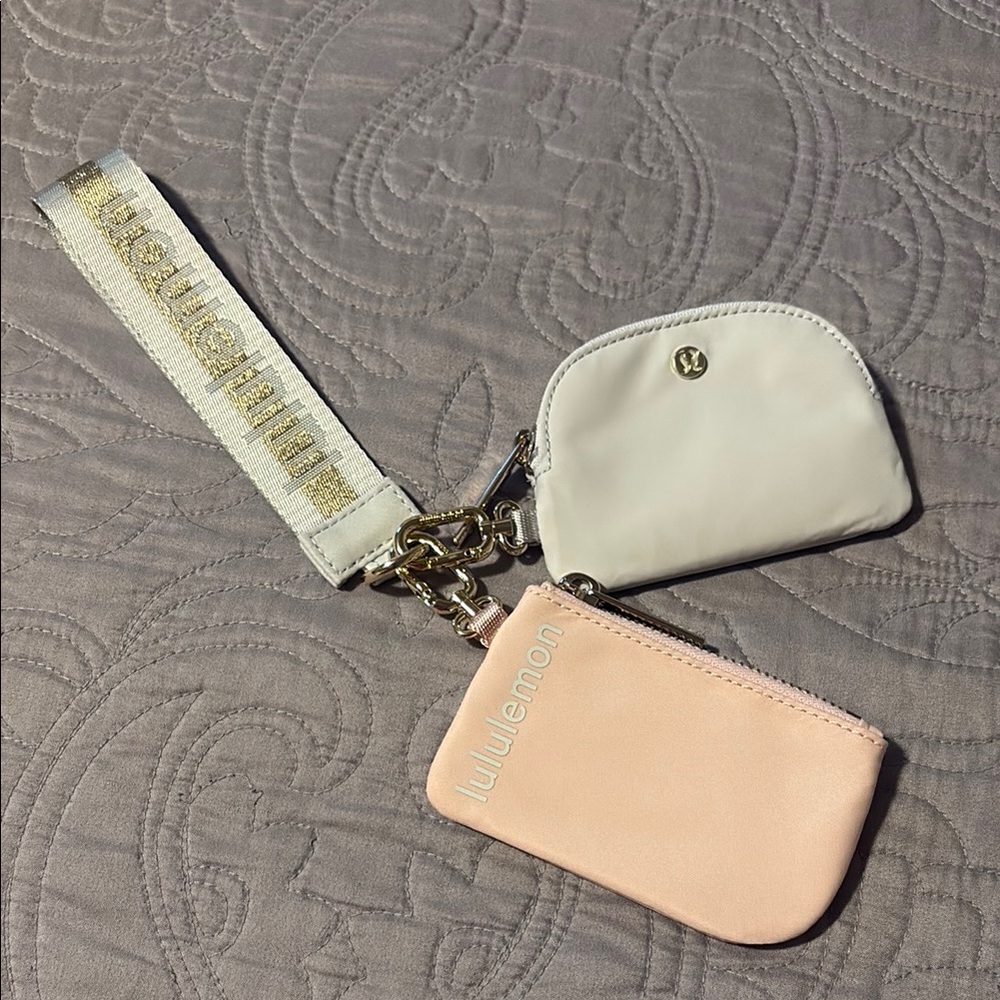 lululemon Gray and Pink dual wristlet